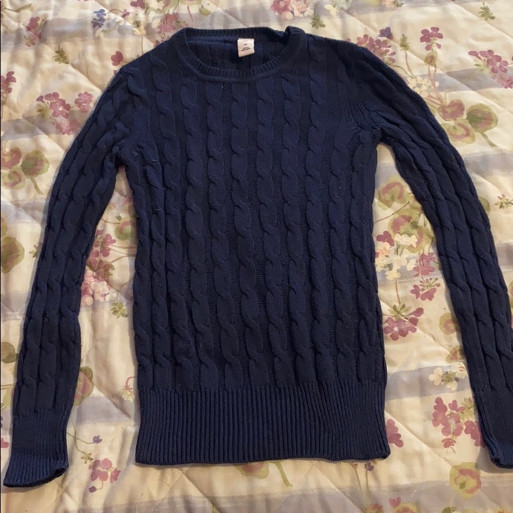 Navy blue knit sweater